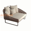 Modern Rope Outdoor Loveseat with Aluminum Base and Soft Cushions