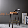 Wooden Bar Chair with PU Leather Seat
