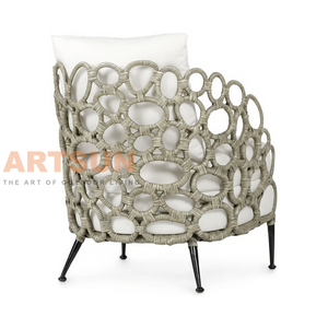 Outdoor Woven Synthetic Rope Sofa Chair for Five Star Hotel Lobby