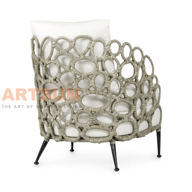 Outdoor Woven Synthetic Rope Sofa Chair for Five Star Hotel Lobby