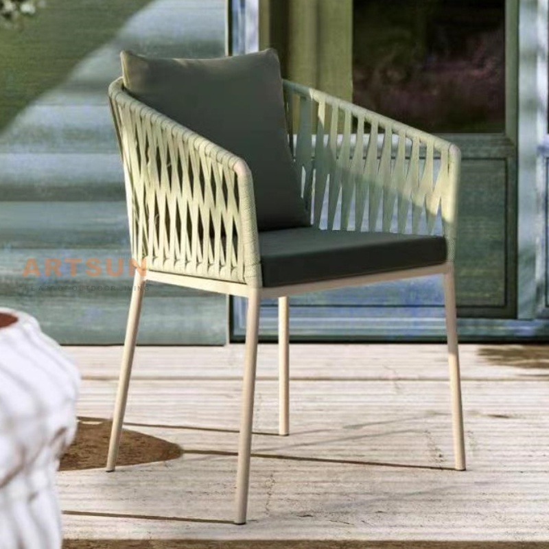 Rattan Garden Weaving Outdoor Rope Chair with Cushion