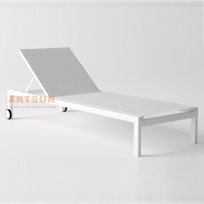 High Quality Reclining Outdoor Aluminum Beach Chaise Lounge Chair 