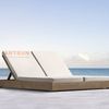 Wholesale Hotel Resort Beach Teak Wood Double Chaise Lounge