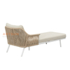 Luxury Quality Olefin Fabric Rope-weaving Outdoor Sun Lounger for Beach