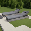  Reclining Synthetic Rattan Sun Lounger for Hotel Villa