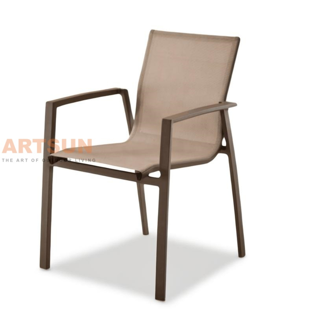 Breathable Design Stackable Dining Chairs for Outdoor Garden