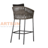 Durable Outdoor Rope Counter Chair with Weather-Resistant Frame