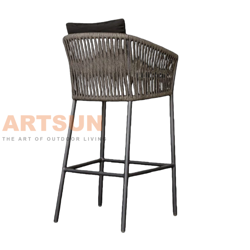 Durable Outdoor Rope Counter Chair with Weather-Resistant Frame