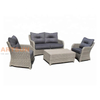 Outdoor Rattan Sofa Set with Cushions and Coffee Table – 4 Piece Patio Furniture