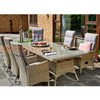 Rattan Dining Set with Tempered Glass Table Top and High Back Rattan Dining Chairs
