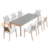 Aluminum Outdoor Dining Set with Teslin Fabric Chairs