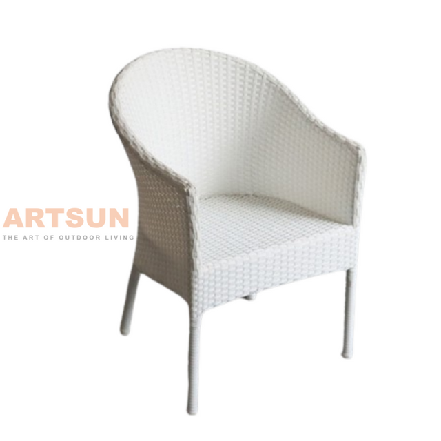 High Quality Wicker Patio White Chair for Garden