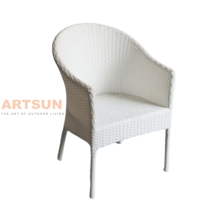 High Quality Wicker Patio White Chair for Garden