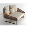 Modern Rope Outdoor Loveseat with Aluminum Base and Soft Cushions
