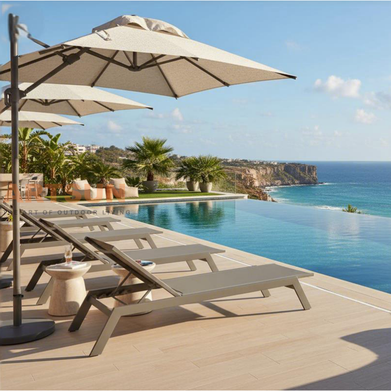Quick-Dry & Breathable Teslin Aluminum Sun Lounger for Hotels & Resorts