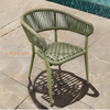Rattan Armrest Garden Weaving Rope Chair for Outdoor Dining