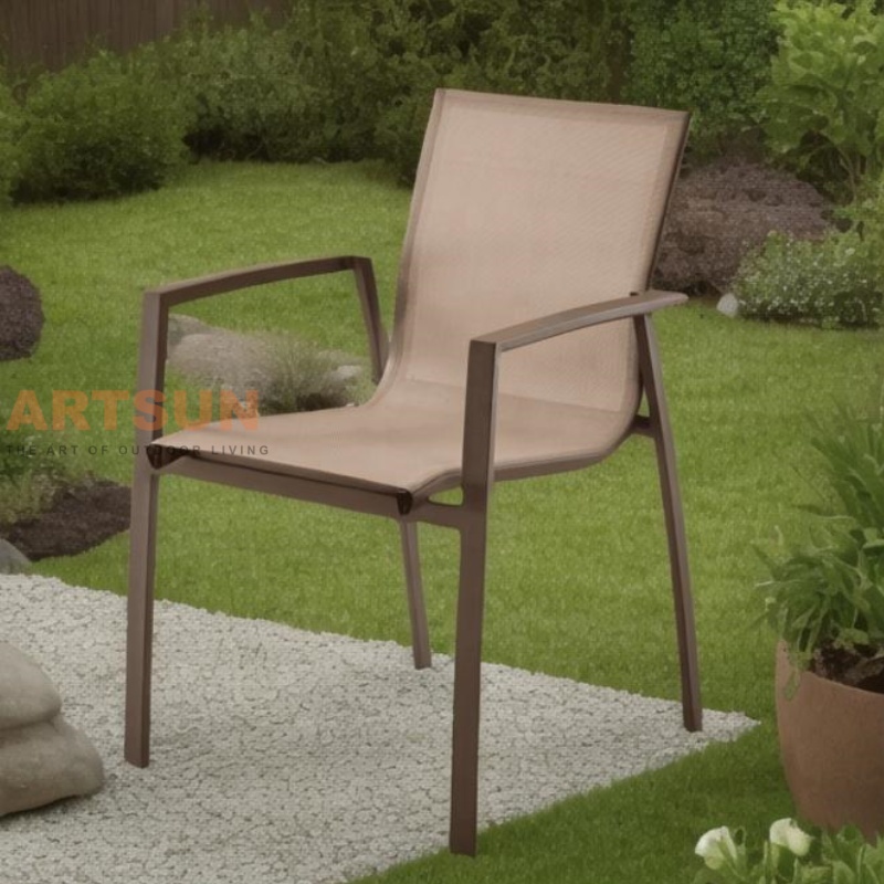 Breathable Design Stackable Dining Chairs for Outdoor Garden