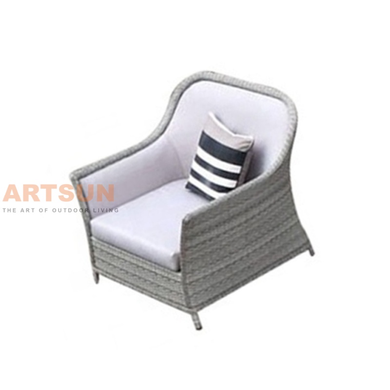 Outdoor Leisure Rattan Sofa Set with Cushions and Coffee Table