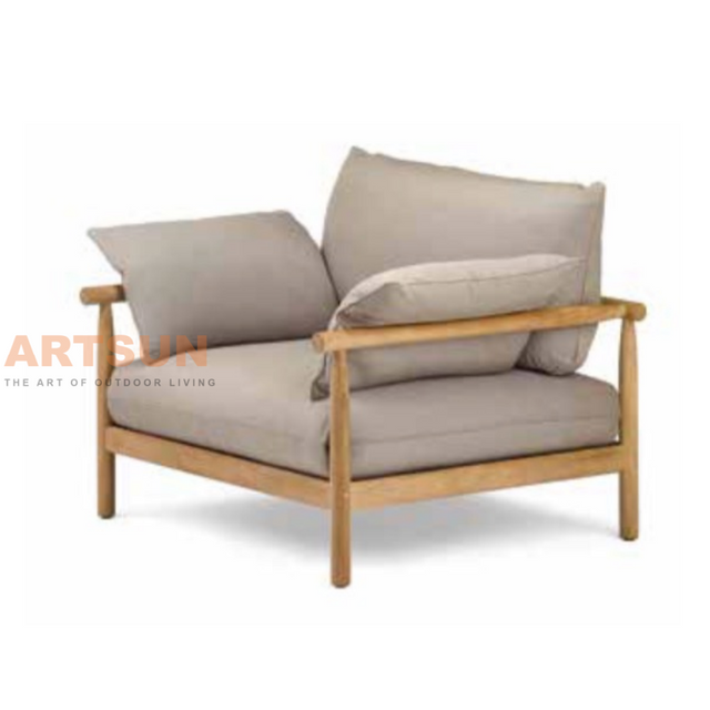 Luxury Teak Wood Outdoor Sofa Armchair for Hotel Resort