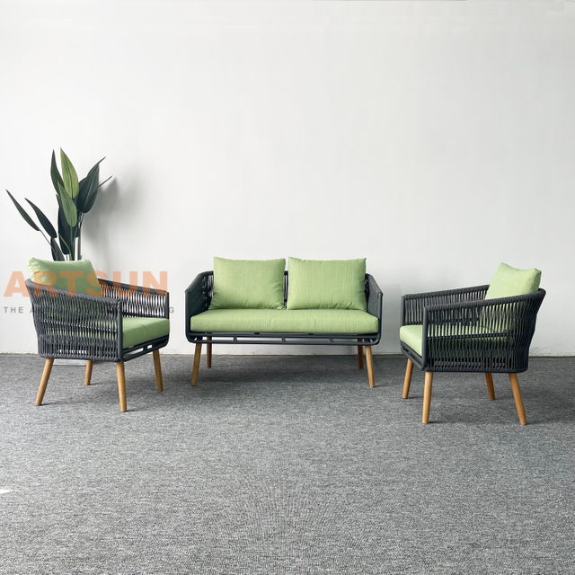 Most Popular Woven Rope Light Weight Garden Sofa for Outdoor Relaxing