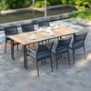 Modern Outdoor Dining Set with Teak Tabletop & Rope