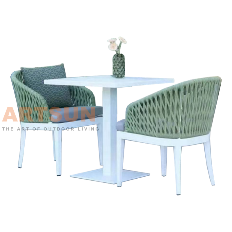 Rattan Dining Chairs with Coffee Table 