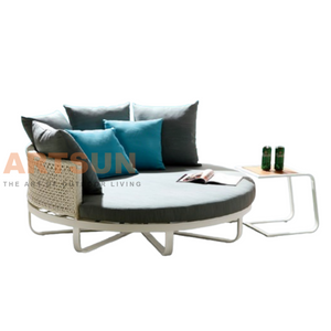 Aluminum Round Daybed with Woven Rope