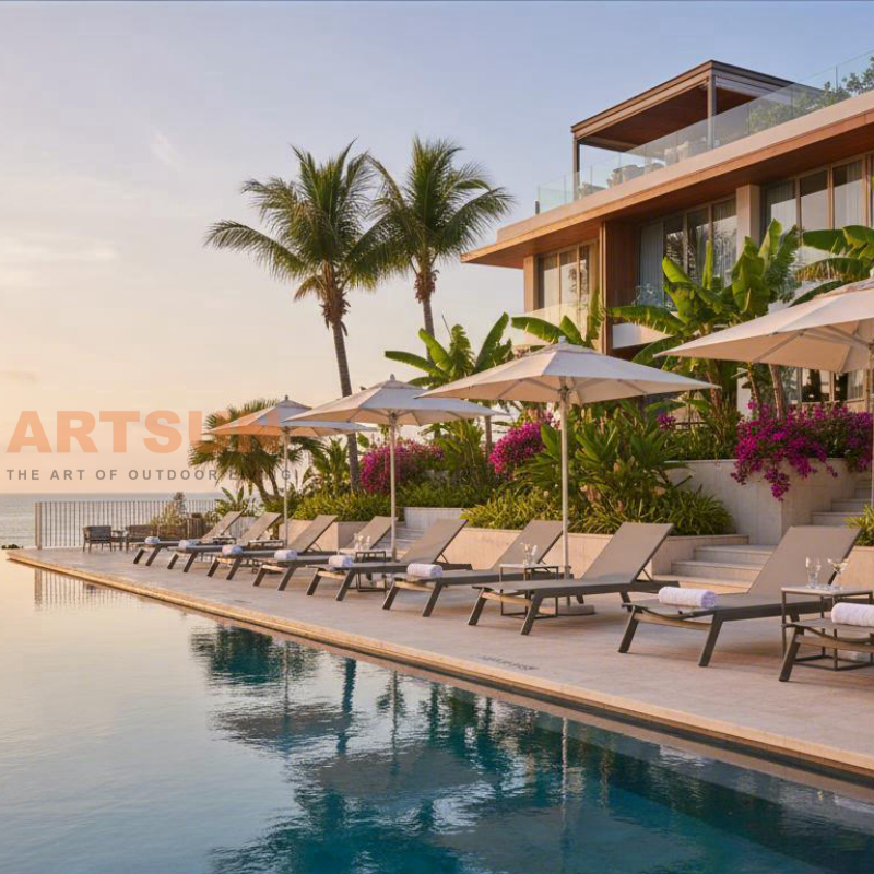 Quick-Dry & Breathable Teslin Aluminum Sun Lounger for Hotels & Resorts