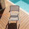 Premium New Design Stacking Outdoor Patio Garden String Weaving Weather Resistant Warranty Dining Chair for Resort Hotel Villa Restaurant Poolside Hospitality