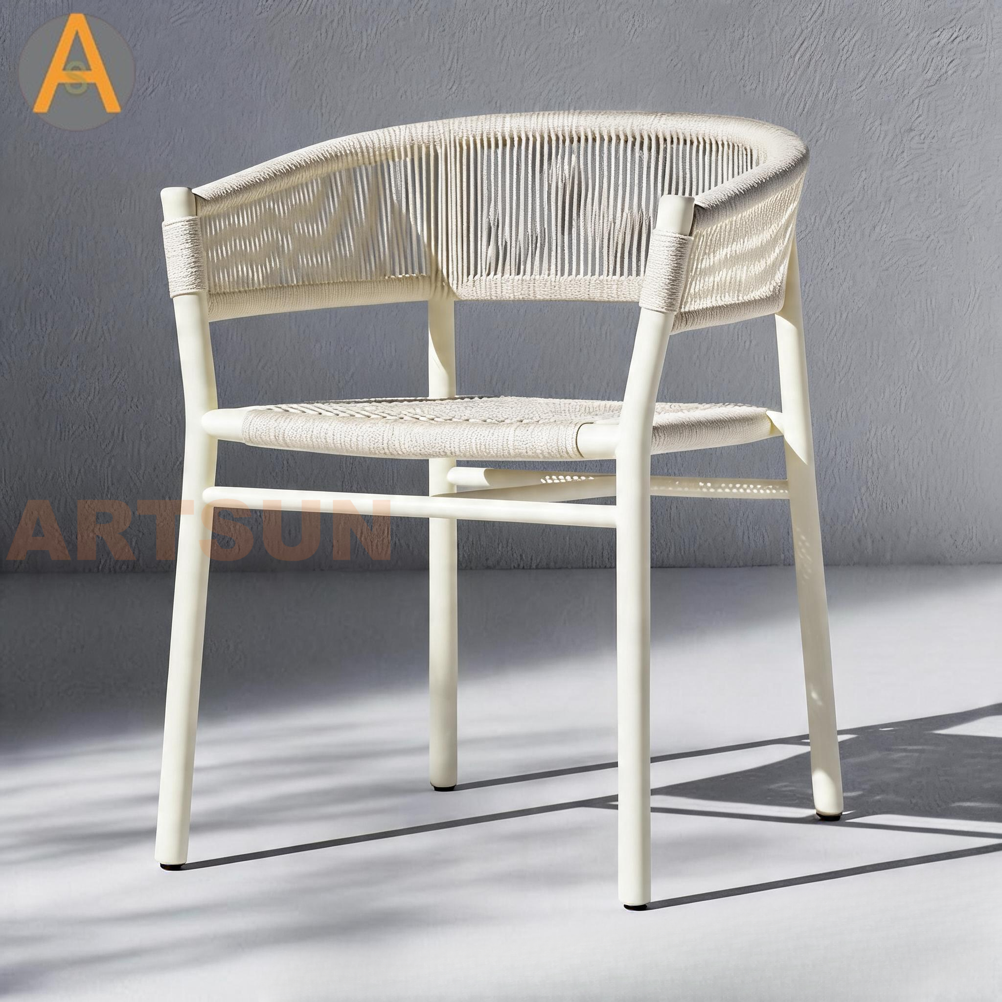Commercial High Quality Durable Wicker Patio White Chair for Garden