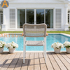 Premium New Design Stacking Outdoor Patio Garden String Weaving Weather Resistant Warranty Dining Chair for Resort Hotel Villa Restaurant Poolside Hospitality