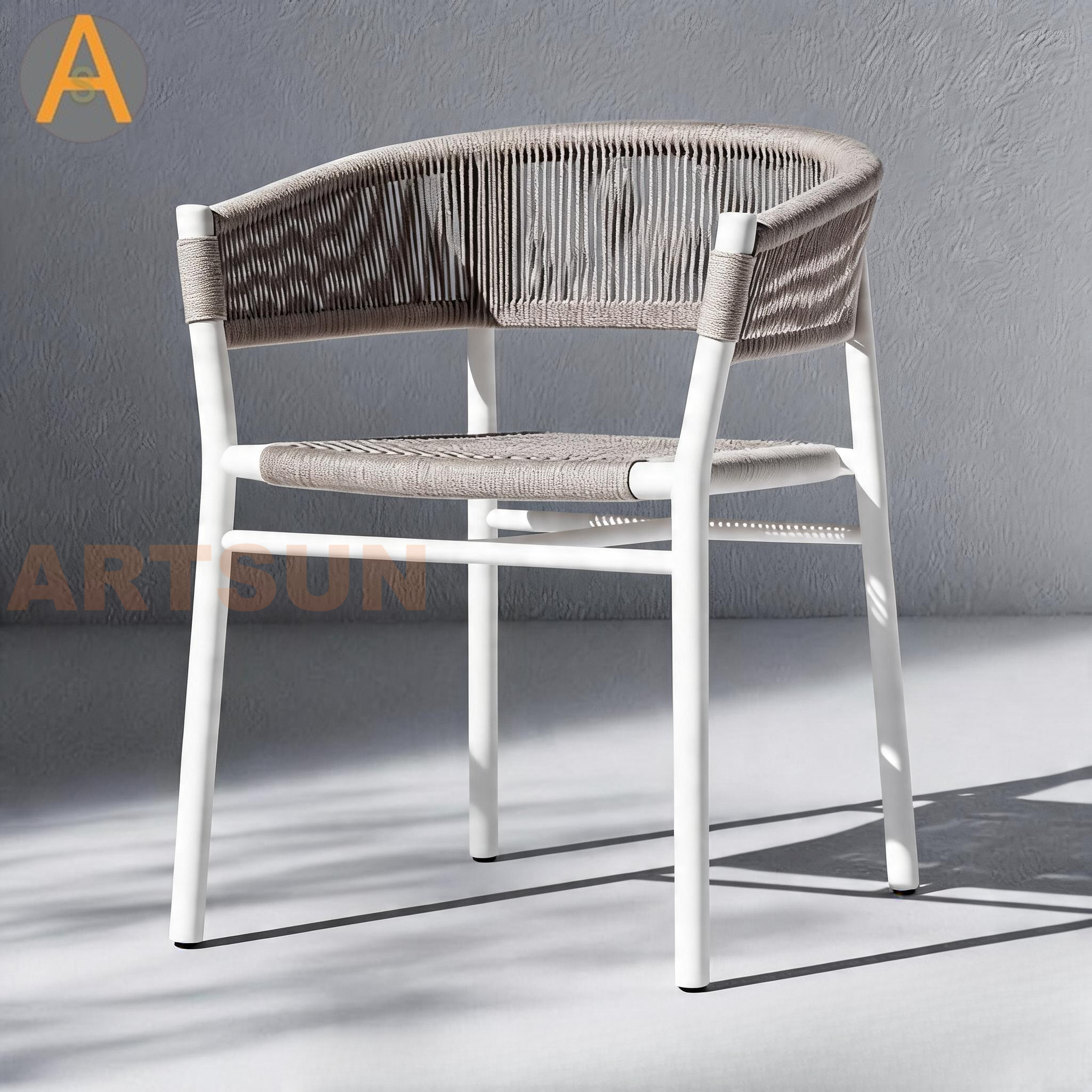 Commercial High Quality Durable Wicker Patio White Chair for Garden
