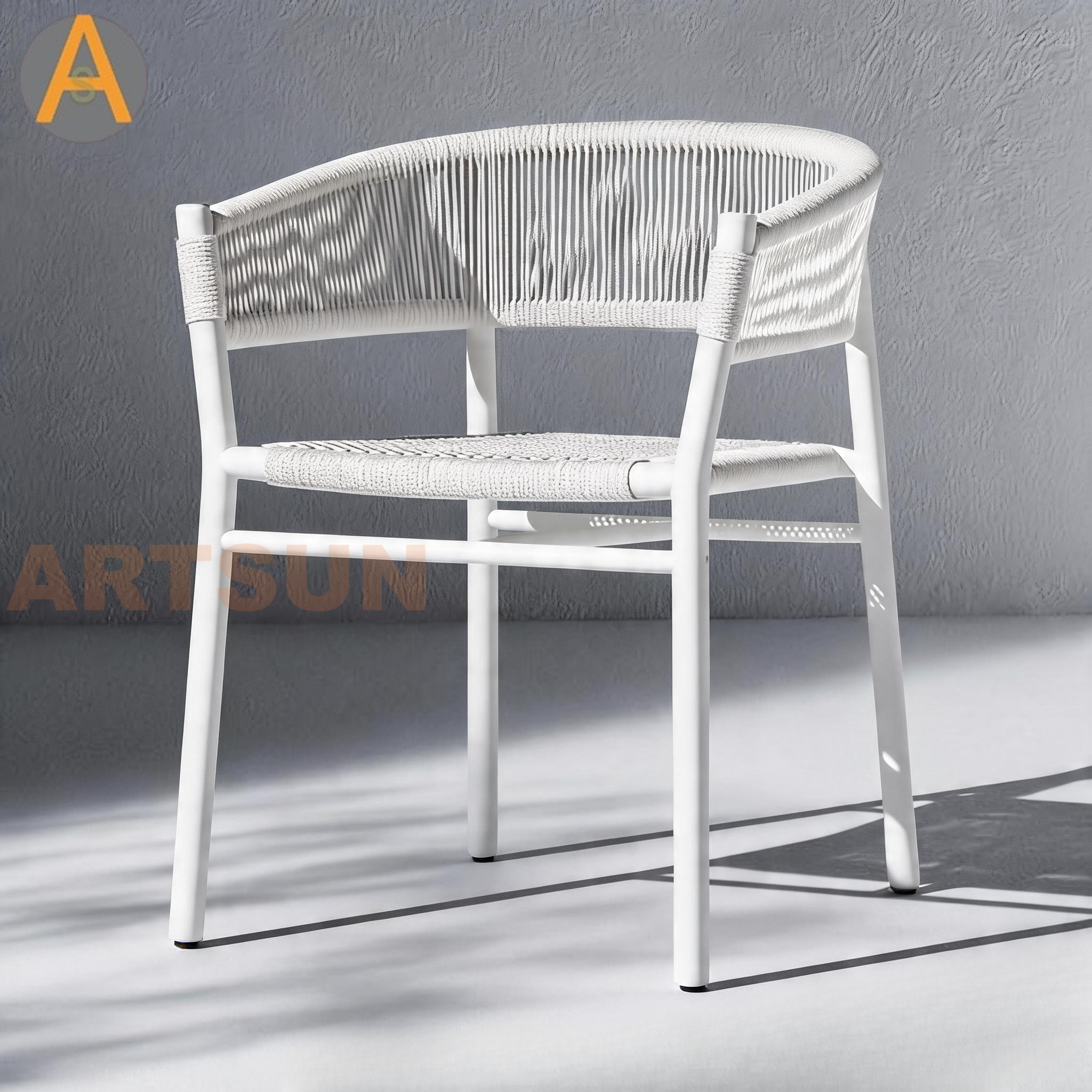 Commercial High Quality Durable Wicker Patio White Chair for Garden