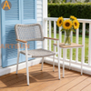 Premium New Design Stacking Outdoor Patio Garden String Weaving Weather Resistant Warranty Dining Chair for Resort Hotel Villa Restaurant Poolside Hospitality